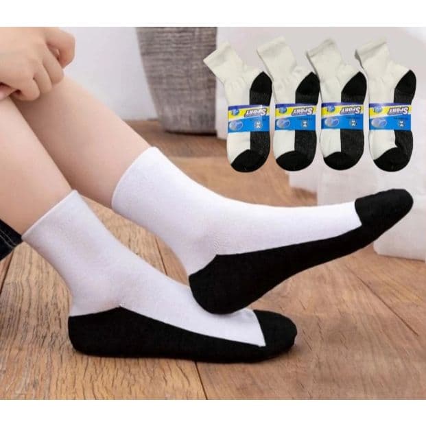 Two Tone Socks - B & W - School Socks
